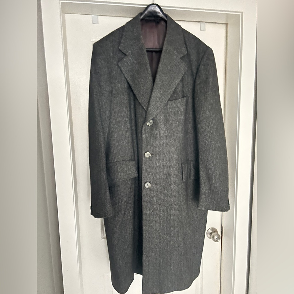 Shifter-Hillman Men's Classic Charcoal Houndstooth Over Coat